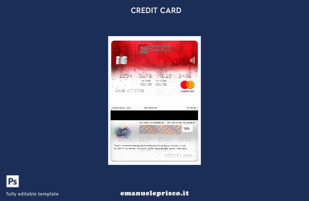 modello mastercard della Netherlands Amsterdam Trade Bank in stile verificato
